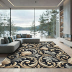 Gold Shell and Acanthus Leaf Scroll Rug