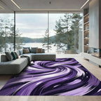 Twisting Purple Strokes Nebula Rug
