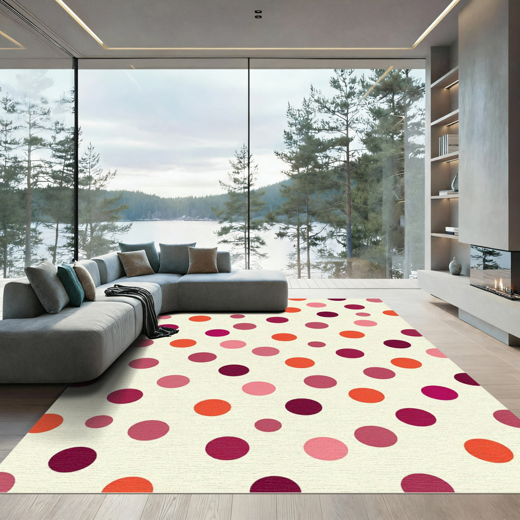 Multicolor Polka Dot Dot Composition Rug