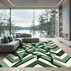 Sage Geometric Kite Chevron Area Rug