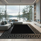 Metallic Greek Key Frame Rug
