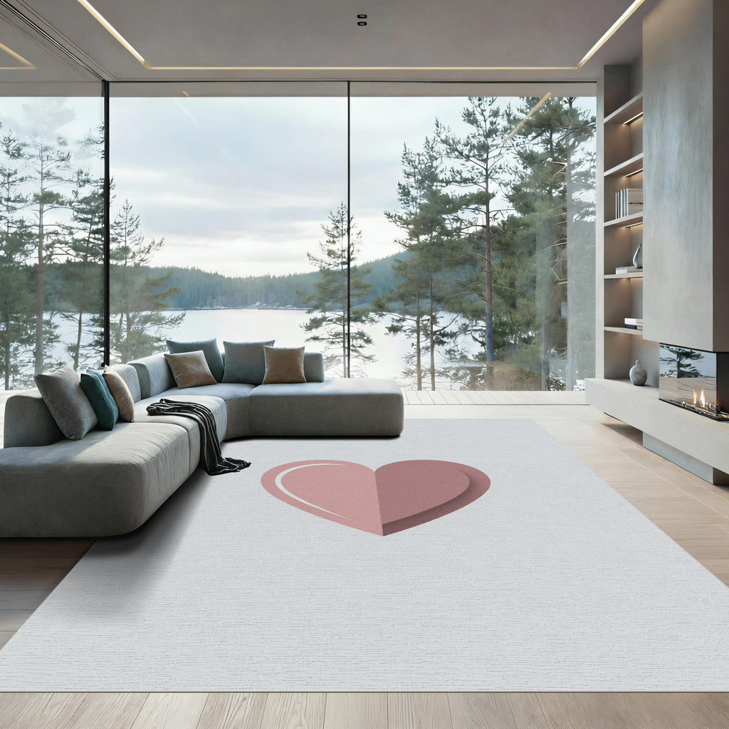 Soft Pink Two Tone Heart Rug