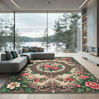 Vintage Floral Bouquet Ornate Filigree Rug