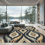 Earthy Tan and Gray Ovate Forms Rug