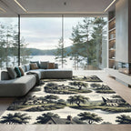 Idyllic English Countryside Village Scene Rug