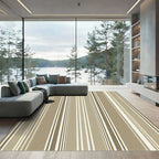 Neutral Earth Tone Vertical Stripes Rug