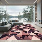 Geometric Puzzle Tones in Muted Rose Rug