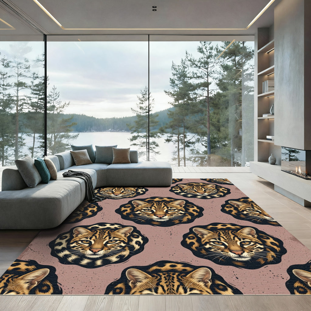 Fierce Leopard Spot Medallion Rug