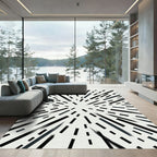 Modern Monochrome Radial Burst Rug