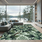 Sage Green Peony Floral Scroll Rug