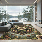 Earthy Antique Floral Medallion Rug