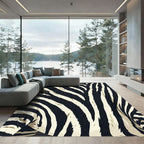 Bold Monochromatic Zebra Stripe Rug