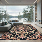 Elaborate Beige Floral Acanthus Swirls Rug