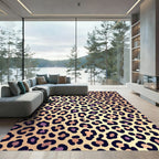Golden Leopard Spot Animal Hide Rug