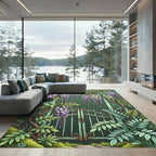Purple Wisteria Garden Archway Rug