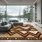 Earth Tone Southwestern Geometric Zigzag Rug