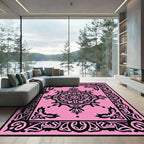 Chic Pink Mandala Filigree Rug