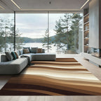 Brown Ombre Layered Waves Rug
