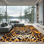 Bold Leopard Spots Orange Jungle Rug