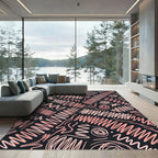 Coral Scribble Spiral Composition Rug