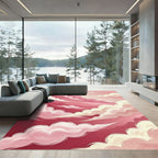 Crimson Swirl Cloudscape Sky Rug