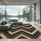 Golden Chevron Ancient Art Deco Rug