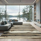 Distressed Wood Grain Horizontal Stripes Rug