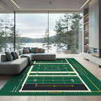 Gridiron Field Line Grass Green Rug