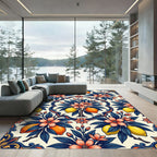 Mediterranean Lemon Grove Floral Tile Rug