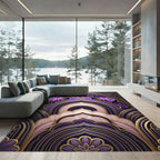 Orchid Bloom Royal Purple Golden Arch Rug
