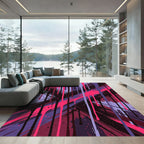 Vibrant Pink and Purple Abstract Drip Rug