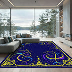 Cosmic Indigo Starry Celestial Swirl Rug