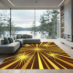 Radiant Golden Starburst Sunbeam Art Rug