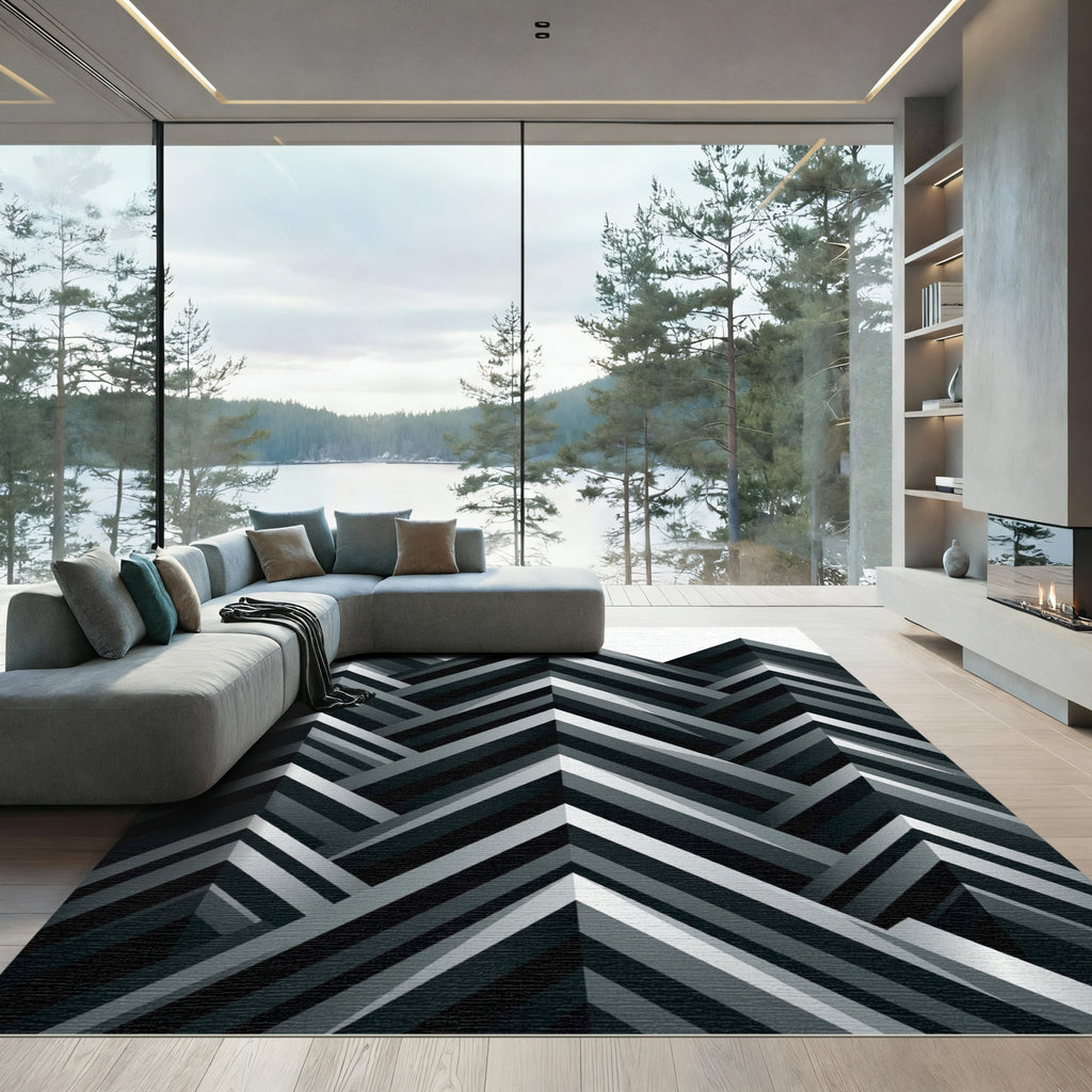 Monochromatic Angled Geometric Peaks Rug