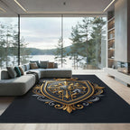 Royal Crest Gold and Black Emblem Rug