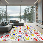 Modern Alphabet Hexagon Composition Rug