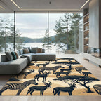 Savanna Zebra and Antelope Landscape Rug
