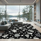 Monochromatic Stone Fragment Scatter Rug