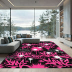 Electric Pink Graffiti Tag Explosion Rug