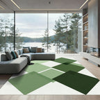 Green Geometric Diamond Overlay Rug