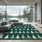 Golden Khaki Pine Tree Repeat Rug
