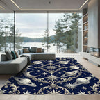 Midnight Celestial Baroque Ornate Starry Universe Rug