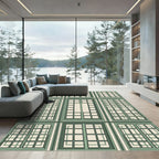 Sage Green Grid Architectural Window Rug