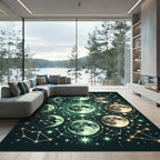 Cosmic Moon Phases Constellation Glow Rug