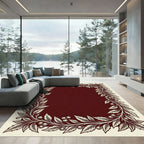 Rich Cherry Blossom Garland Border Rug