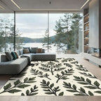 Green Leaf Branch Garden Rug