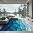 Azure Waters With White Foam Lines Rug