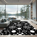 Black White Polka Dot Sphere Pattern Rug
