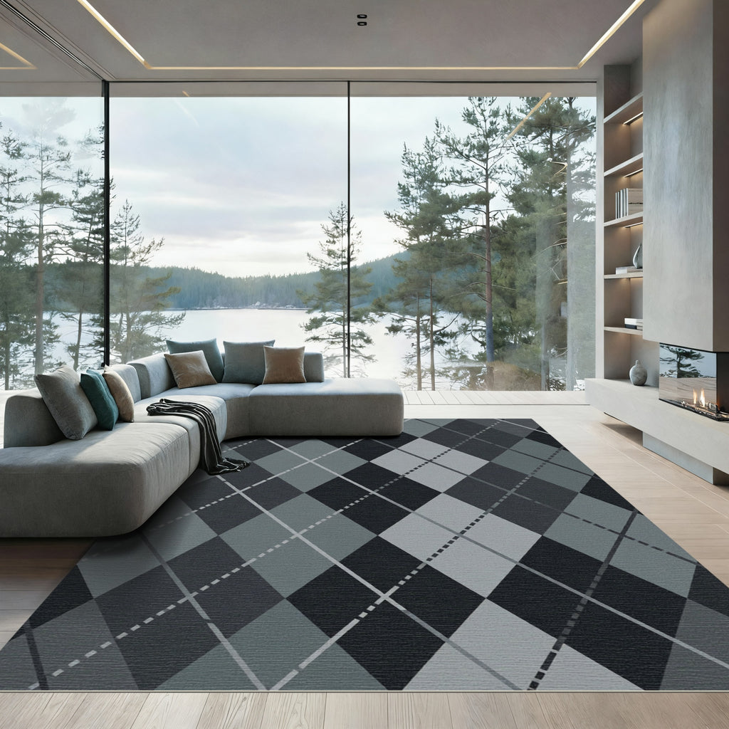 Monochromatic Diamond Argyle Weave Rug
