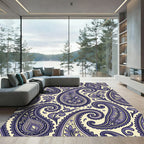 Violet Paisley Floral Swirl Rug